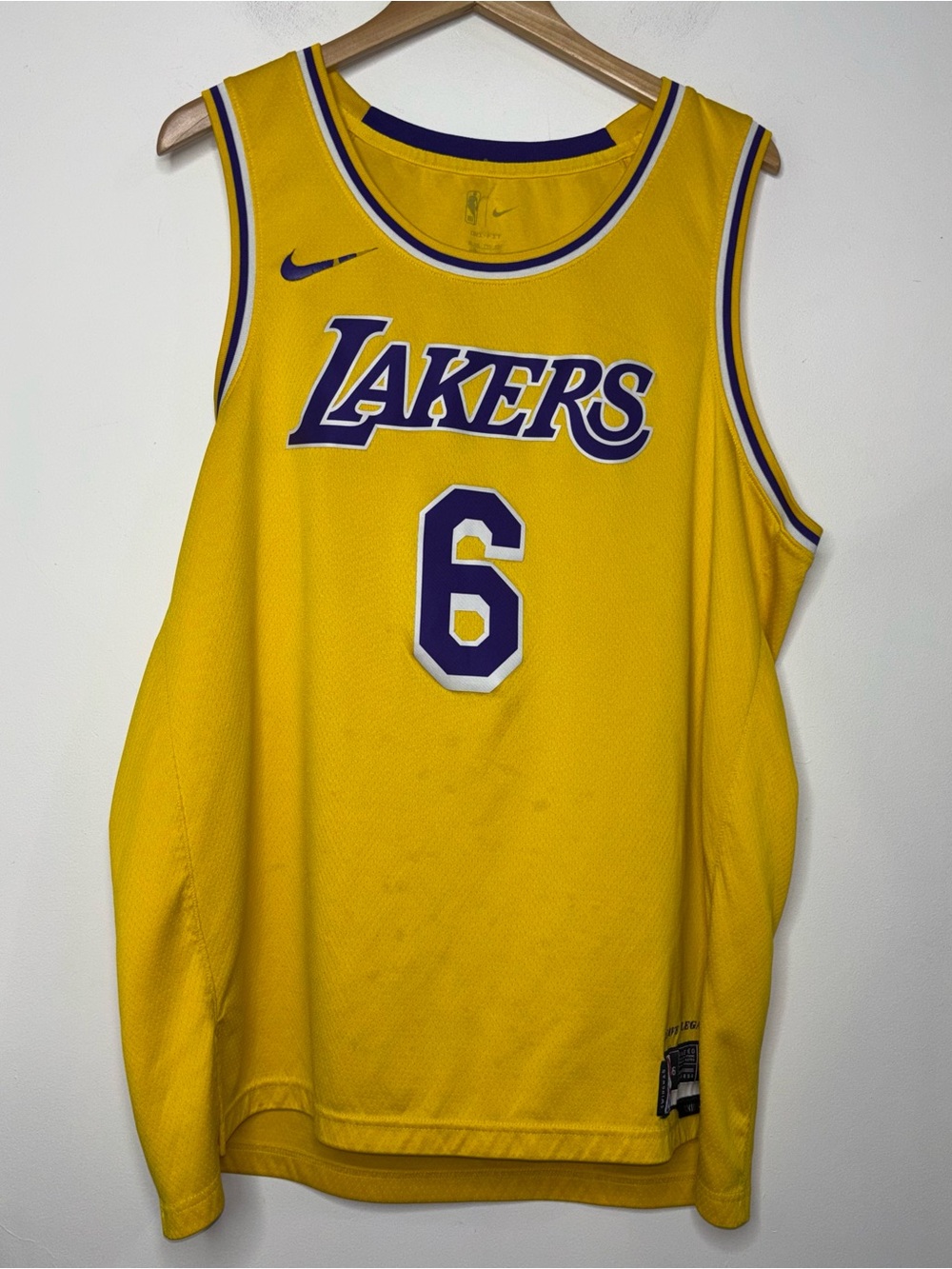 Nike Lebron James Lakers #6 Icon Edition NBA Swingman Jersey Men's XXL Dri-Fit